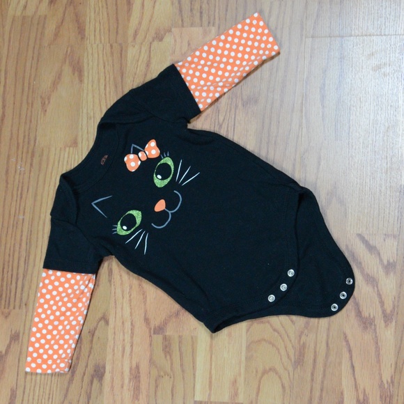 Black Cat One Piece Bodysuit for Baby Girl - Picture 4 of 8